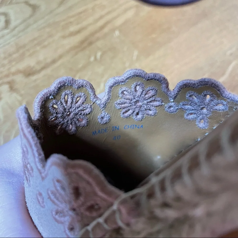 See by Chloe Pink Glyn Floral Laser Cut Espadrille Flat